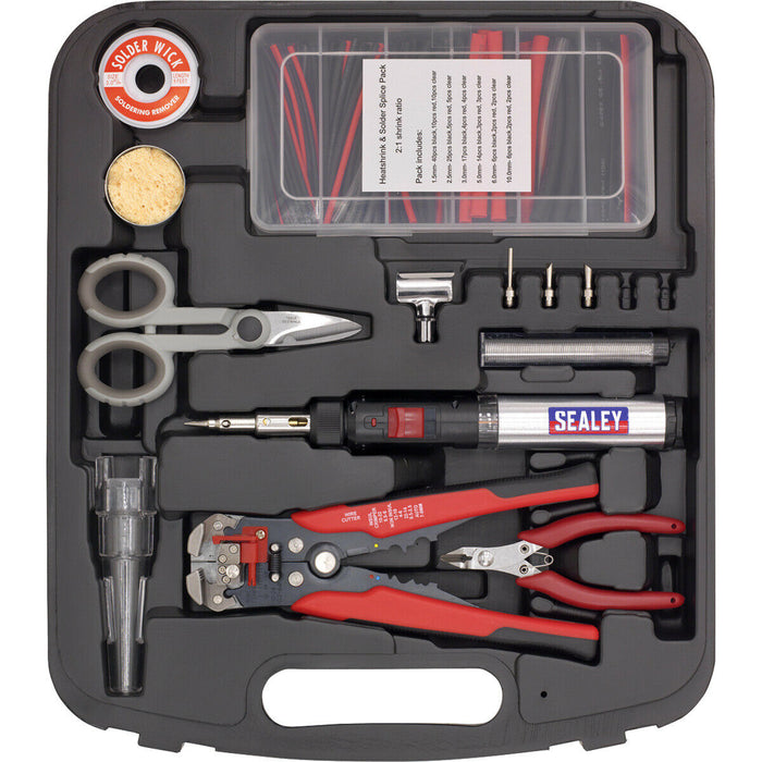 PREMIUM Butane Soldering & Heating Set - Cordless Torch Shears & Accessories Kit Loops