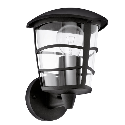 IP44 Outdoor Wall Light Black Modern Lantern 1 x 60W E27 Bulb Porch Lamp Loops