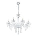 Chandelier Pendant Light Colour Chrome Shade White Glass Droplets Bulb E14 8x40W Loops