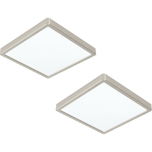 2 PACK Ceiling Light Satin Nickel 285mm Square Surface Mounted 20W LED 4000K Loops
