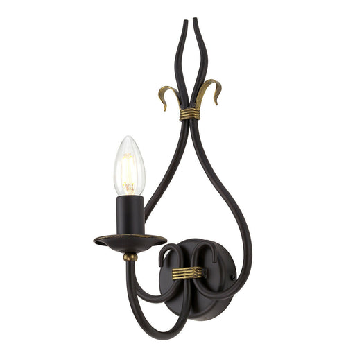 Wall Light Sconce Timeless Wrought Iron Rust/Gold LED E14 60W Bulb Loops