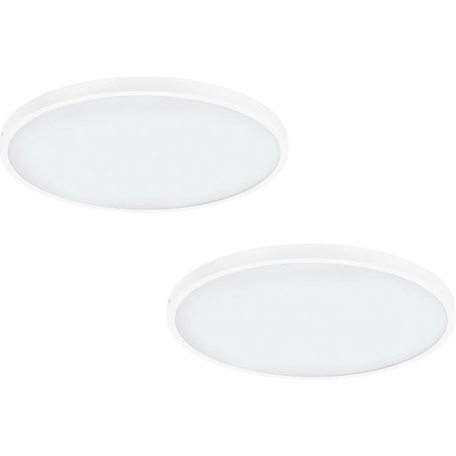 2 PACK Wall / Ceiling Light White 600mm Round Surface Mounted 27W LED 3000K Loops