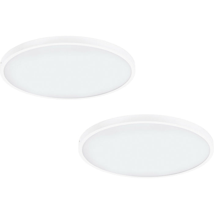 2 PACK Wall / Ceiling Light White 600mm Round Surface Mounted 27W LED 3000K Loops