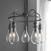 Ceiling Pendant Light - Antique Nickel Plate & Clear Glass - 5 x 6W LED E14 Loops