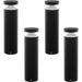 4 PACK IP44 Outdoor Pedestal Light Black Cast Aluminium 11W LED Post Loops