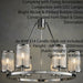 6 Light Chandelier Pendant Nickel Ribbed Glass Shade Hanging Ceiling Lamp Holder Loops