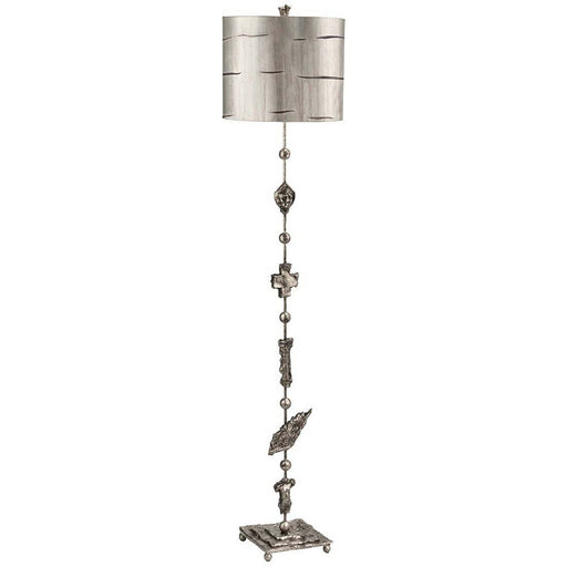 Floor Lamp Silver Leaf Silhouettes Aged Silver LED E27 100W Loops