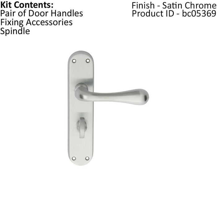 PAIR Smooth Round Bar Handle on Bathroom Backplate 185 x 40mm Satin Chrome Loops