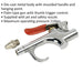 Palm Type Air Blow Gun - 1/4" BSP Inlet - Jet & Safety Nozzle - Thumb Trigger Loops