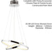 LED Ceiling Pendant Light 20.5W Warm White Chrome Infinity Ring Strip Feature Loops