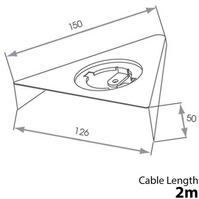 3x LED Triangle Spotlights 240V WARM WHITE Under Cabinet Kitchen Tri Light Kit Loops