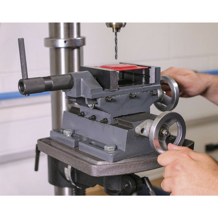 100mm Professional Cross Vice - 75mm Jaw Opening - Precision Drilling & Milling Loops
