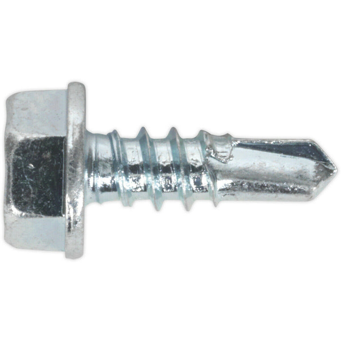 100 PACK 4.2 x 13mm Self Drilling Hex Head Screw - Zinc Plated Fixings Screw Loops