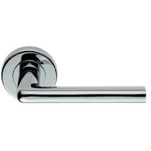 PAIR Rounded Straight Bar Handle Concealed Fix Round Rose Polished Chrome Loops
