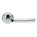 PAIR Curved Round Bar Handle on Round Rose Concealed Fix Polished Chrome Loops
