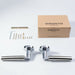 2x PAIR Two Part Lever on Round Rose Concealed Fix Polished Chrome Satin Nickel Loops