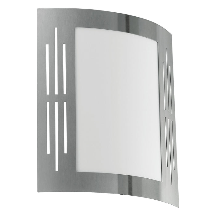 IP44 Outdoor Wall Light Stainless Steel Square 1 x 60W E27 Bulb Porch Lamp Loops