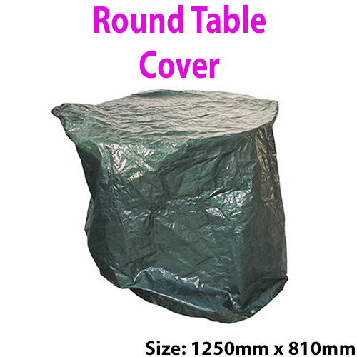 1250 x 810mm Round Table Cover UV Waterproof 100GSM Sheet Garden Patio Outdoor Loops