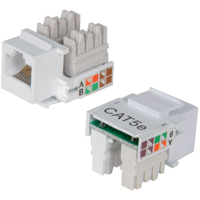 2x RJ45 IDC Network Keystone Jack Module CAT5 & CAT6 Ethernet Plastic Connector Loops