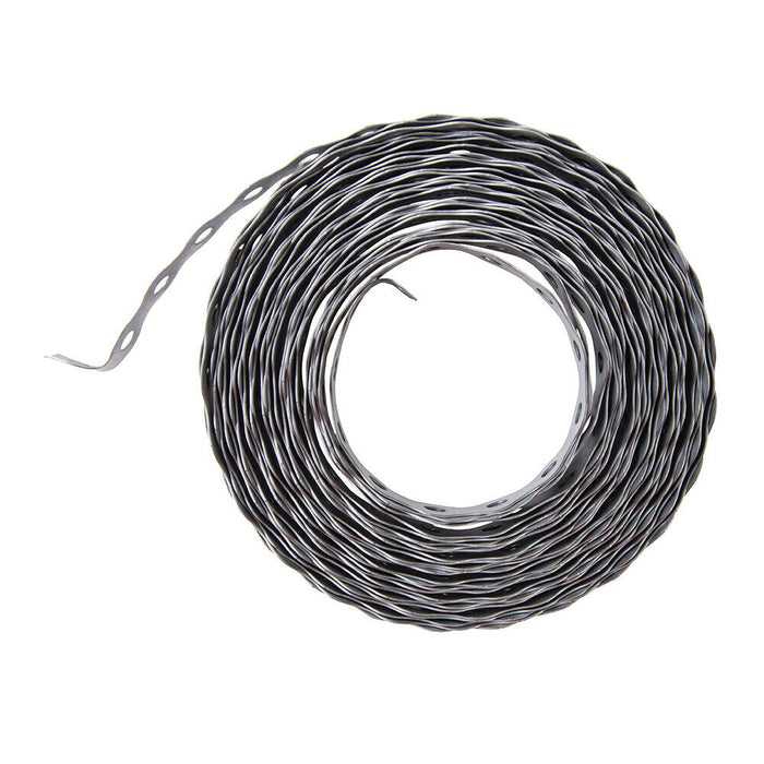 10m x 17mm Galvanised Steel Fixing Twist Band Tape Strong Flexible Cable Ducting Loops