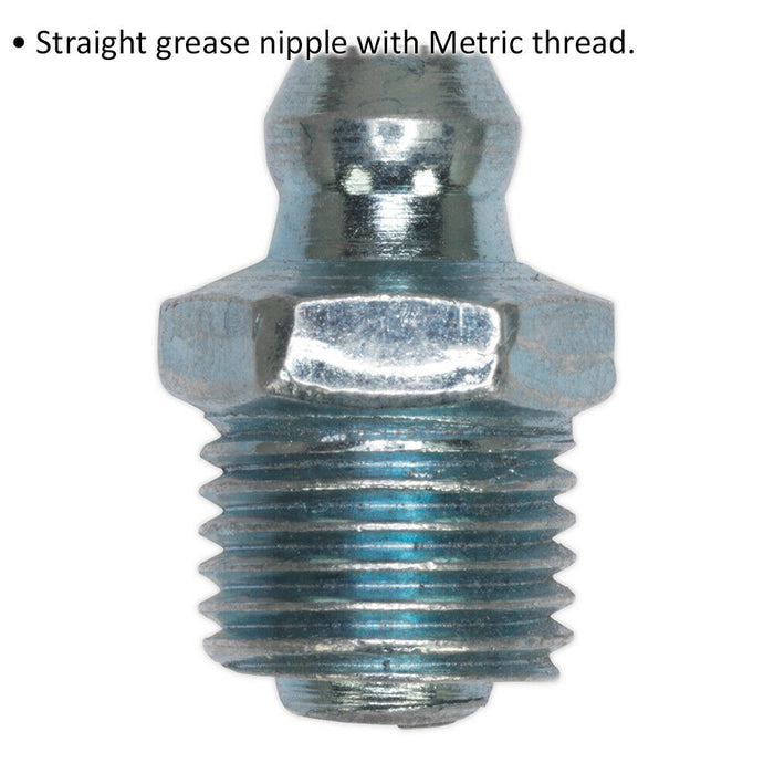 25 PACK - Straight Grease Nipple Fitting - M10 x 1mm Metric Thread Size Loops