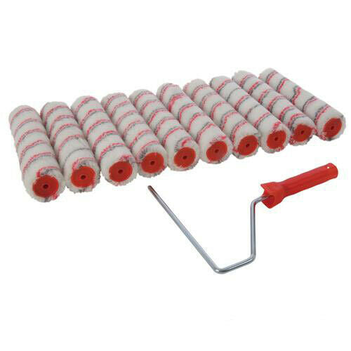 Roller Frame & 10x 254mm Sleeves Painting Decorating Tool Kit Wall Roof Area Loops
