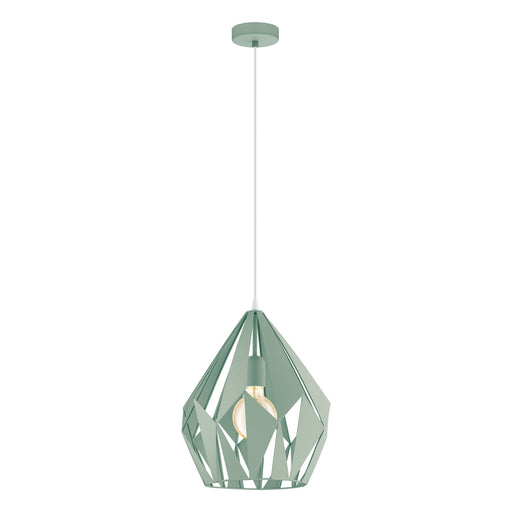 Hanging Ceiling Pendant Light Pastel Green Geometric 1x 60W E27 Feature Lamp Loops