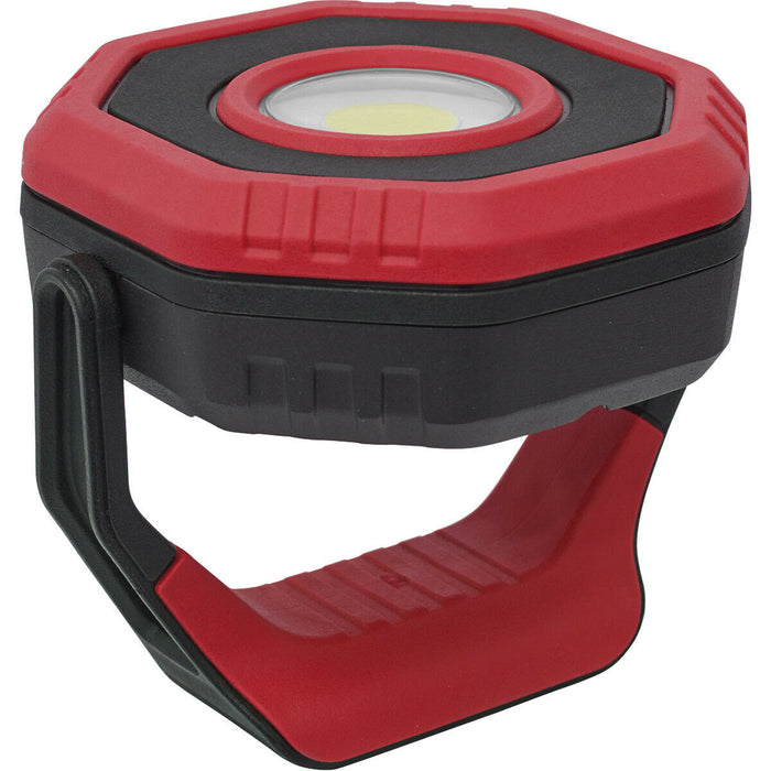 Rechargeable Pocket Floodlight - 360 Degree Swivel - 14W COB LED - Red Loops