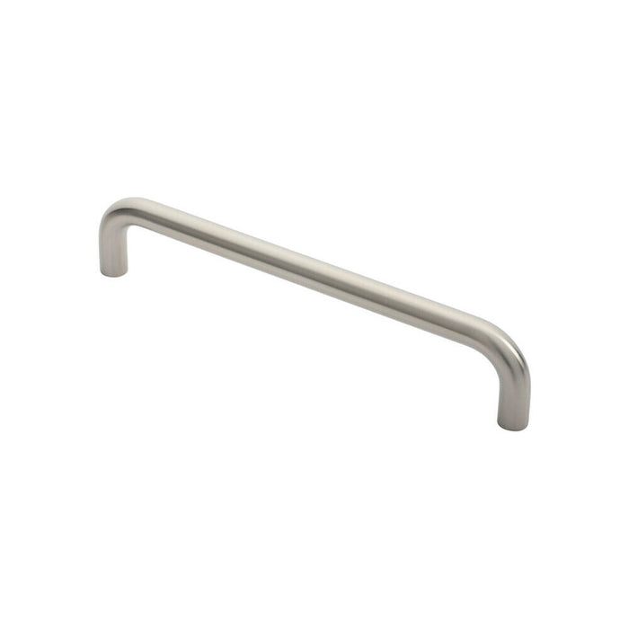 Round D Bar Pull Handle 319 x 19mm 300mm Fixing Centres Satin Stainless Steel Loops