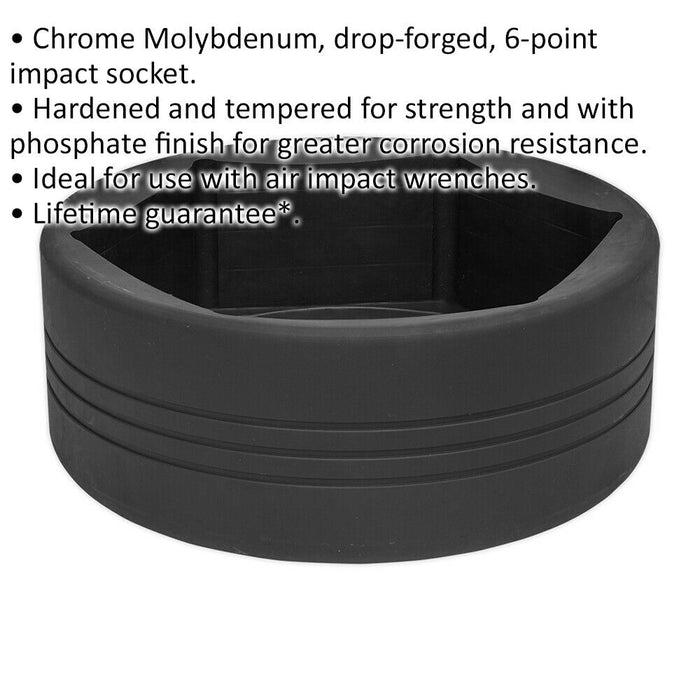 105mm Commercial 6 Point Impact Socket Bit - 1" Square Drive - Drop Forged Steel Loops