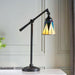 Tiffany Glass Table Lamp Task Light Black Moving Arm & Iridescent Shade i00186 Loops