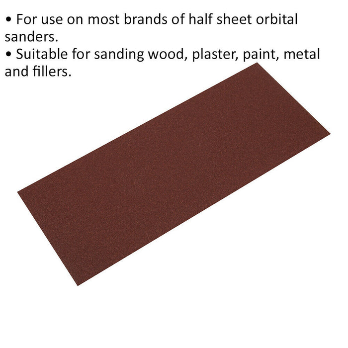 5 PACK Orbital Sanding Sheet - 115 x 280mm - 120 Grit - Wood Metal Sanding Paper Loops