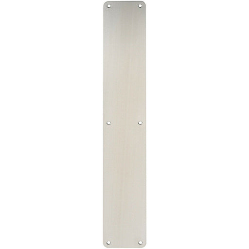Plain Door Finger Plate 500 x 75mm Satin Stainless Steel Push Plate Loops