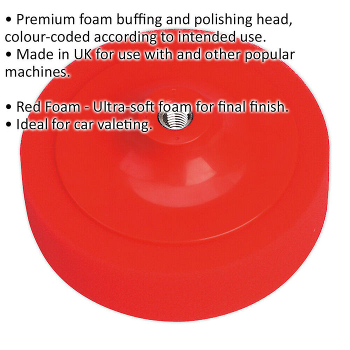 Buffing & Polishing Foam Head - 150 x 50mm - M14 x 2mm Thread - Ultra Soft Loops