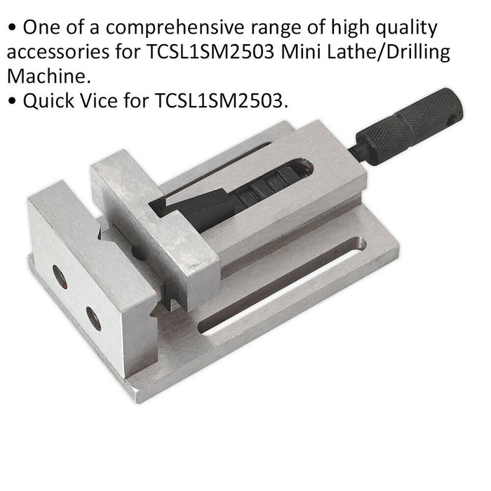 50mm Quick Vice - Suitable For Use With ys08817 Mini Lathe & Drilling Machine Loops