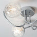 Semi Flush Ceiling Light Chrome Wire Shade 3x Lamp Adjustable Hanging Pendant Loops