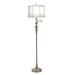 Floor Lamp Swing Arm Directional Off White Shade Burnished Brass LED E27 60W Loops