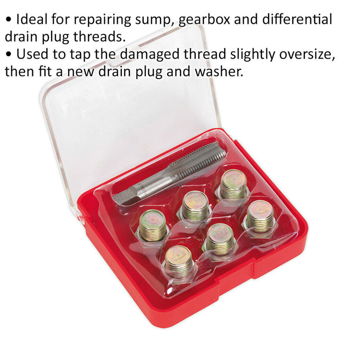 Oil Drain Plug Thread Repair Set - M15 x 1.5mm Tap - Sump Gearbox & Drain Plug Loops