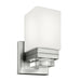 IP44 Wall Light Opal Etched Glass Shade Crystal Detail Satin Nickel LED G9 3.5W Loops