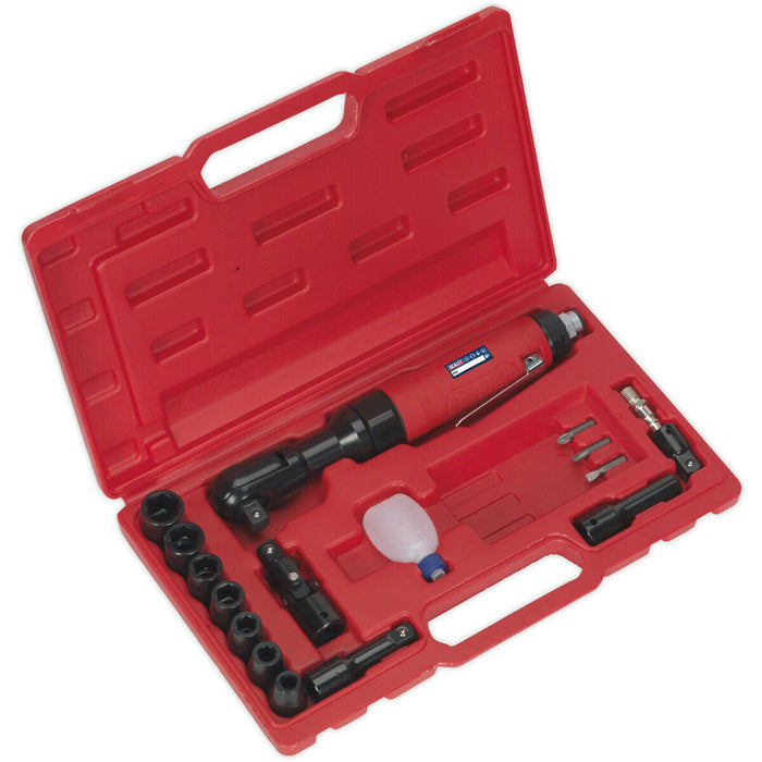 Air Ratchet Wrench Kit - 1/2" Sq Drive - WallDrive Impact Sockets - 1/4" BSP Loops