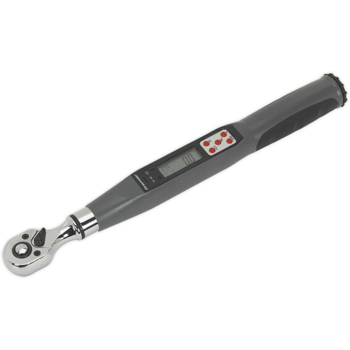 Digital Torque Wrench - 3/8" Sq Drive - 72 Tooth Ratchet - 2 to 24 Nm Range Loops