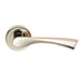 PAIR Angular Twisted Handle on Round Rose Concealed Fix Polished Nickel Loops