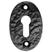 Oval Shaped Escutcheon Lock Profile 49 x 32.5mm Black Antique Keyhole Cover Loops