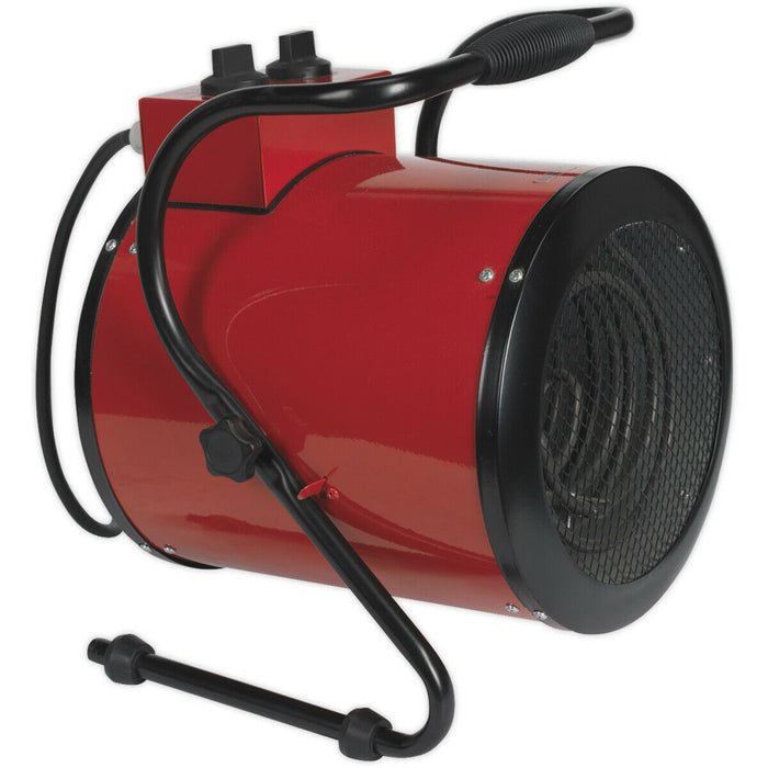 5000W Industrial Electric Fan Heater - 2 Heat Settings - Thermostat Control Loops