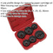 6 Piece Oil Filter Cap Wrench Set - 3/8" Sq Drive - Low Profile Design - Case Loops