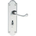 Door Handle & Bathroom Lock Pack Chrome Victorian Scroll 205 x 49mm Backplate Loops
