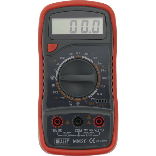 8 Function Digital Multimeter with Thermocouple - Leads & Probes - Heavy Duty Loops