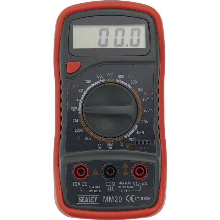 8 Function Digital Multimeter with Thermocouple - Leads & Probes - Heavy Duty Loops