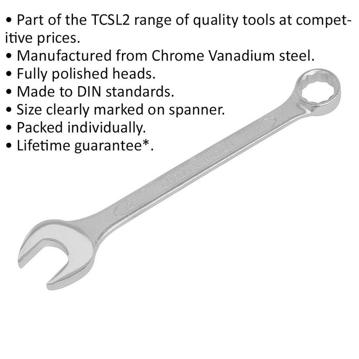 29mm Combination Spanner - Fully Polished Heads - Chrome Vanadium Steel Loops