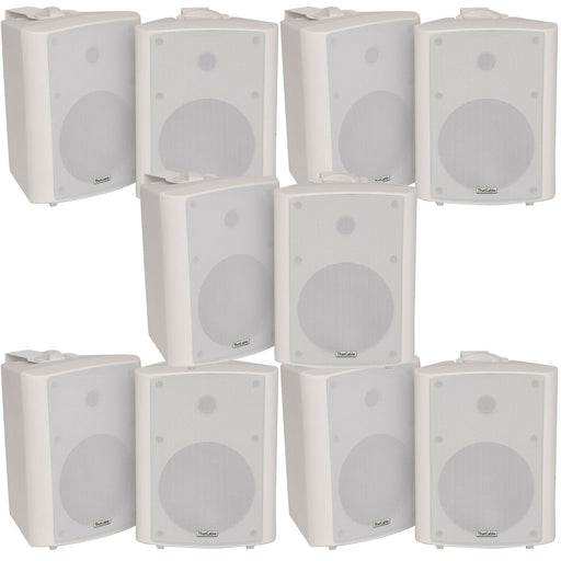 10x 90W White Wall Mounted Stereo Speakers 5.25" 8Ohm Quality Home Audio Music